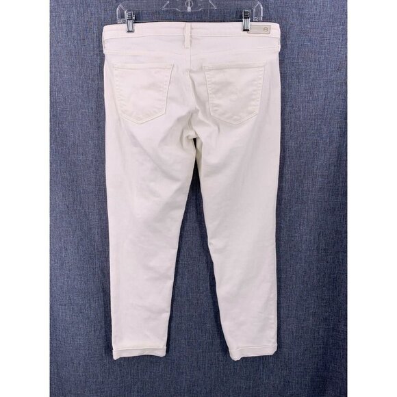 AG The Stilt Roll Up Cigarette White Denim Jeans Size 30 Adriano Goldschmeid - Picture 5 of 6